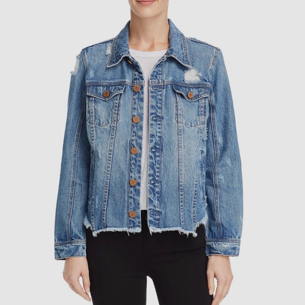 BLANK NYC  Distressed patch work jean‎ jacket women’s size M